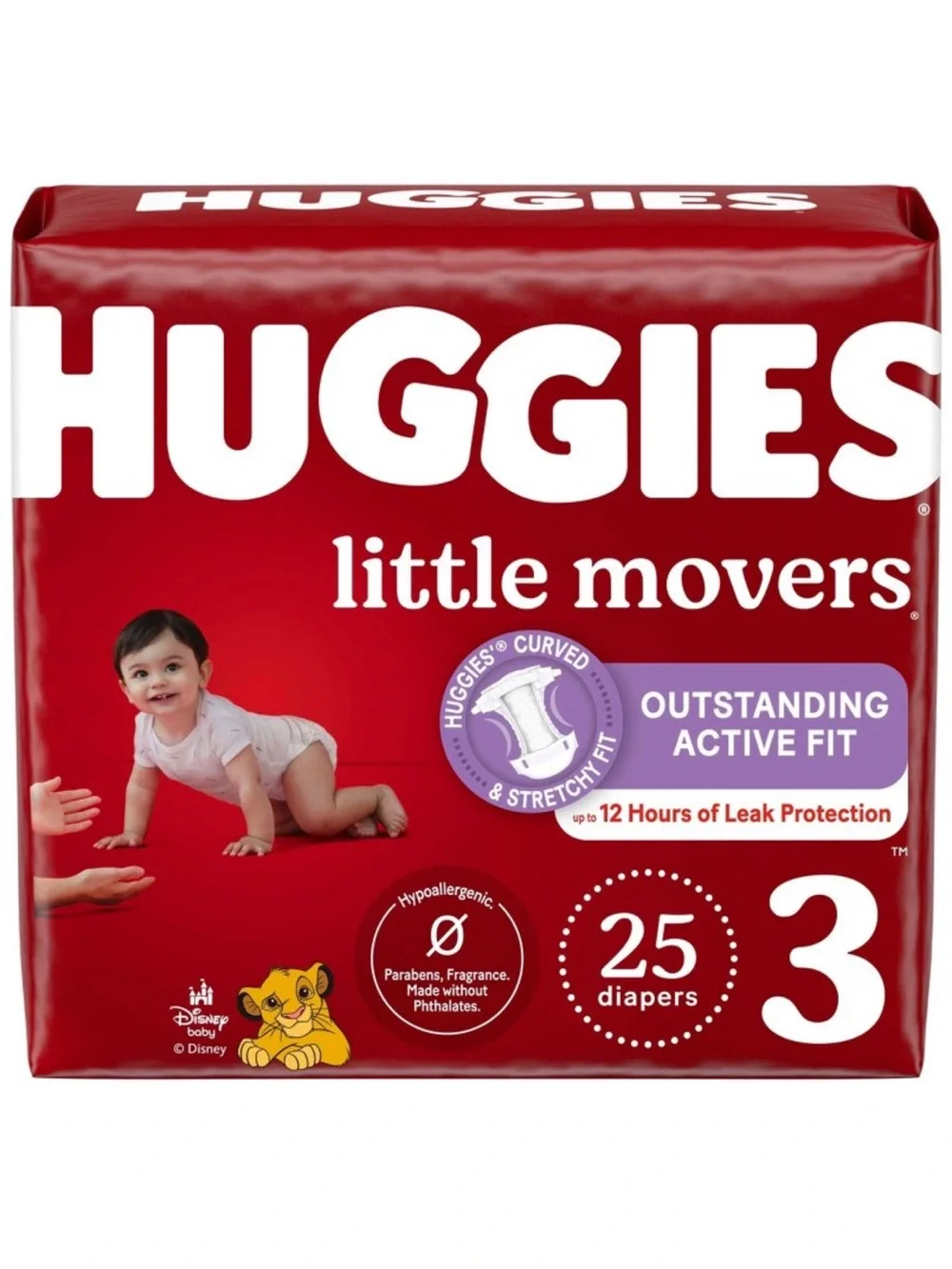 Huggies Little Movers Size 3 Diapers - Red Pack, 25 Count